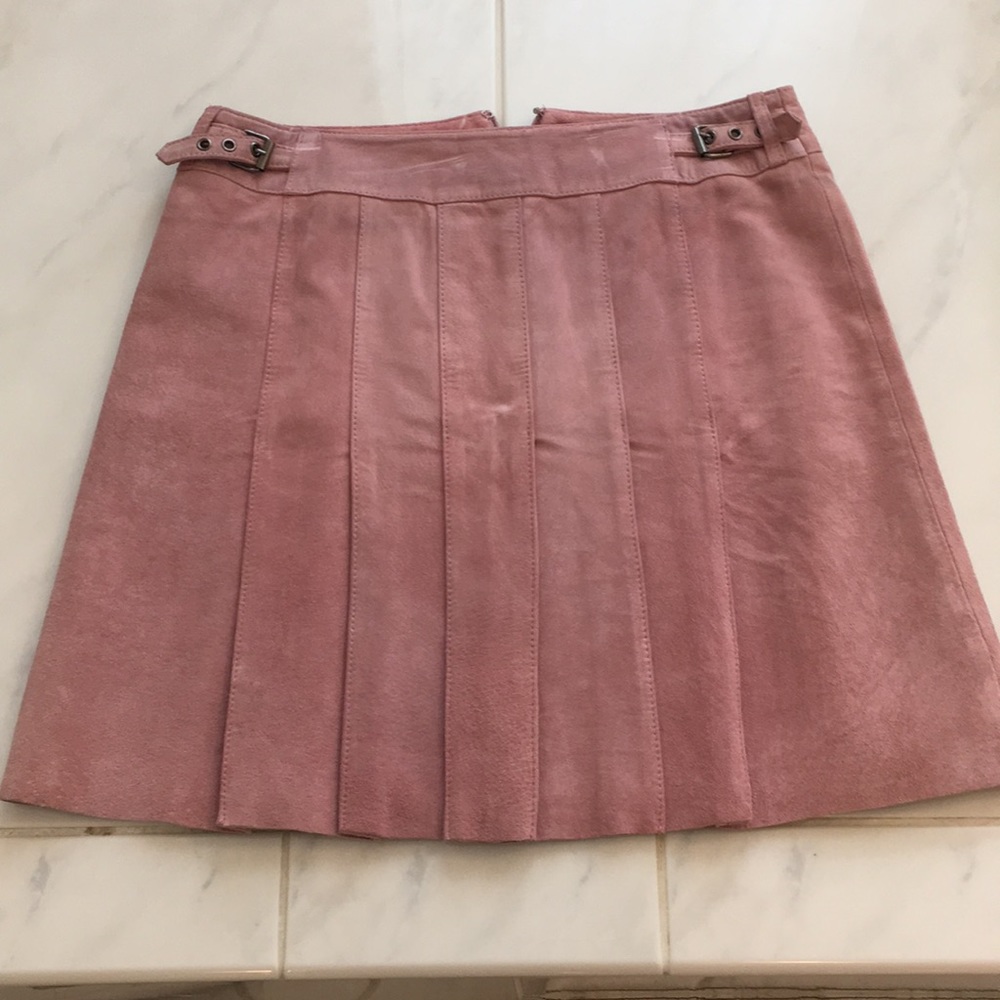CLOTHES Light Pink Suede Skirt